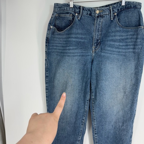 Good American High Rise Wide Leg Raw Hem Denim Jeans - Picture 2 of 4